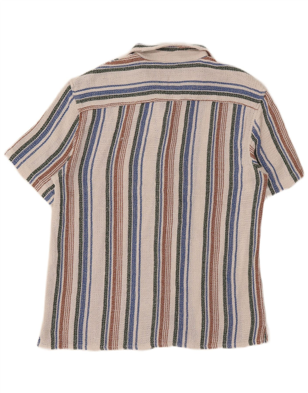 Zara Mens Short Sleeve Short Sleeve Shirt Medium Multicoloured Striped