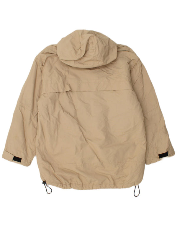 ASICS Mens Hooded Windbreaker Jacket UK 36 Small Beige Polyamide