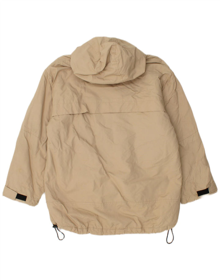 ASICS Mens Hooded Windbreaker Jacket UK 36 Small Beige Polyamide