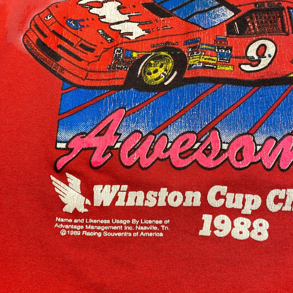 Bill Elliott 1988 Champion Long Sleeve Tshirt | Vintage 80s Motorsports NASCAR | Vintage Messina Hembry | Thrift | Second-Hand Messina Hembry | Used Clothing | Messina Hembry 