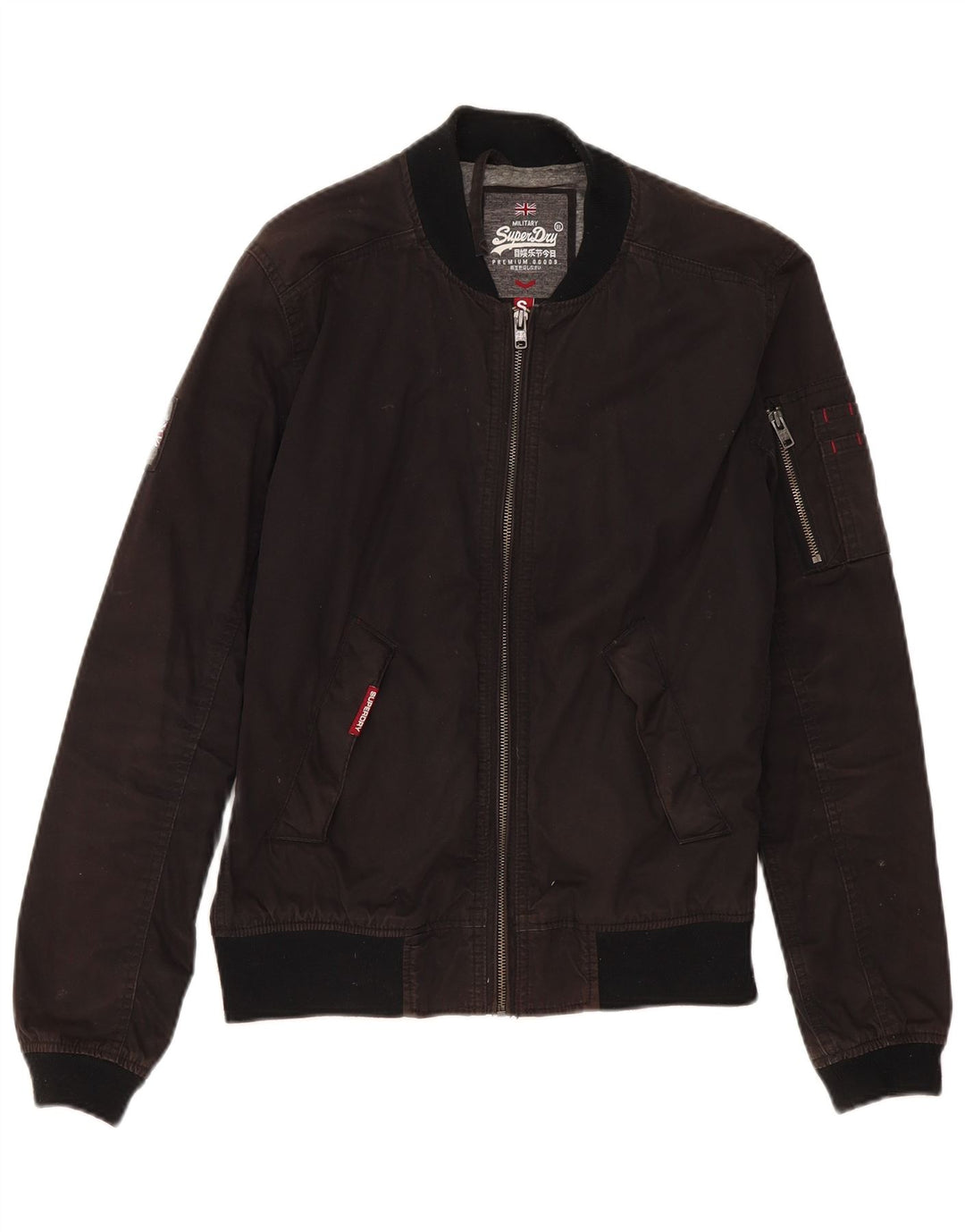 Superdry Mens Bomber Jacket UK 36 Small Black Cotton