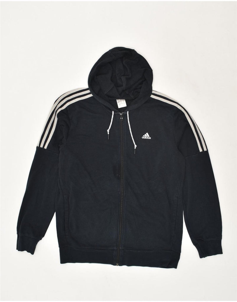 ADIDAS Mens Zip Hoodie Sweater Medium Black Cotton | Vintage Adidas | Thrift | Second-Hand Adidas | Used Clothing | Messina Hembry 