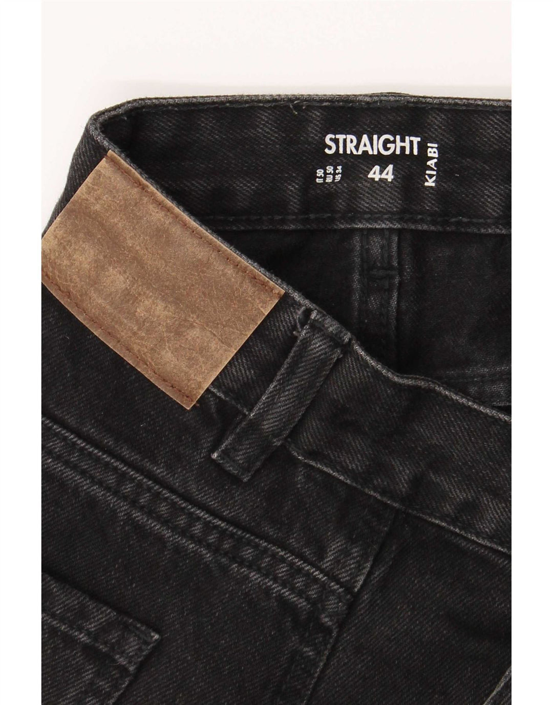 Kiabi Mens Cargo Straight Jeans IT 50 Large W34 L31 Black