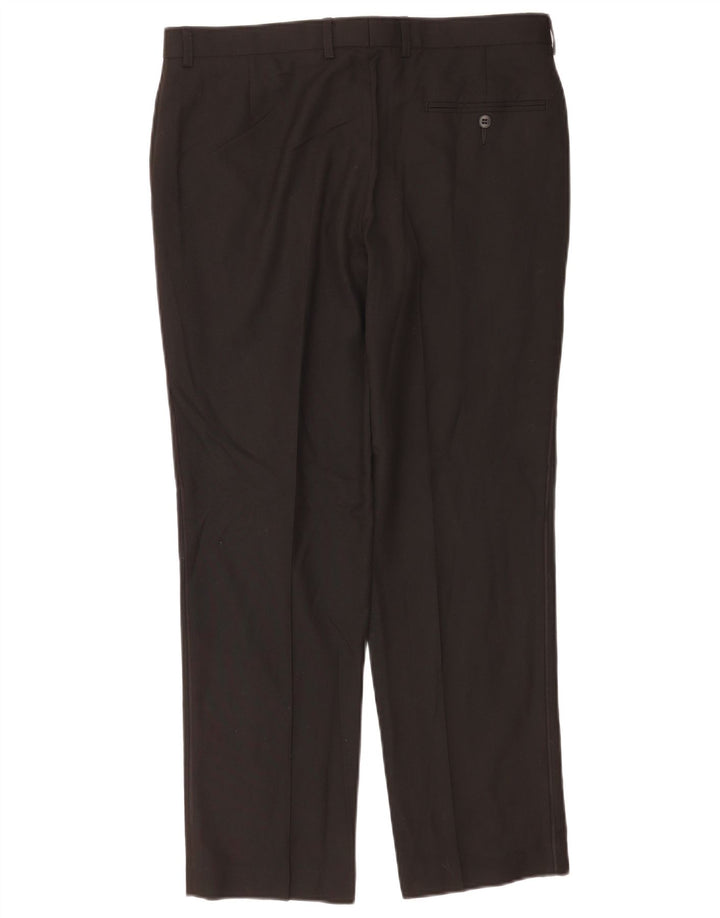 Marks & Spencer Mens Slim Fit Suit Trousers W34 L29 Black Polyester