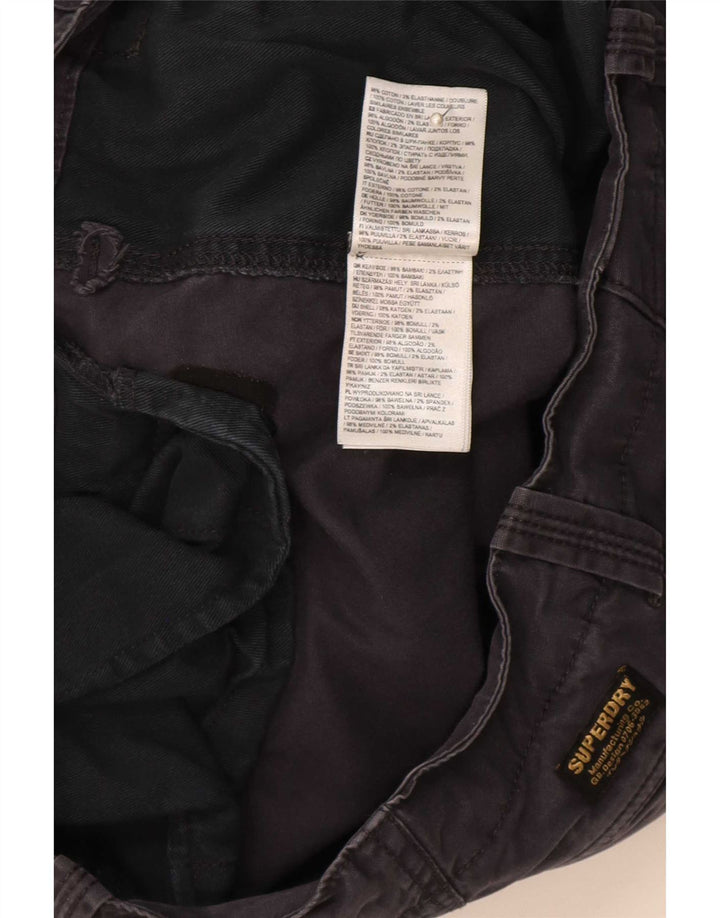 Superdry Mens Straight Cargo Trousers W30 L30 Navy Blue Cotton