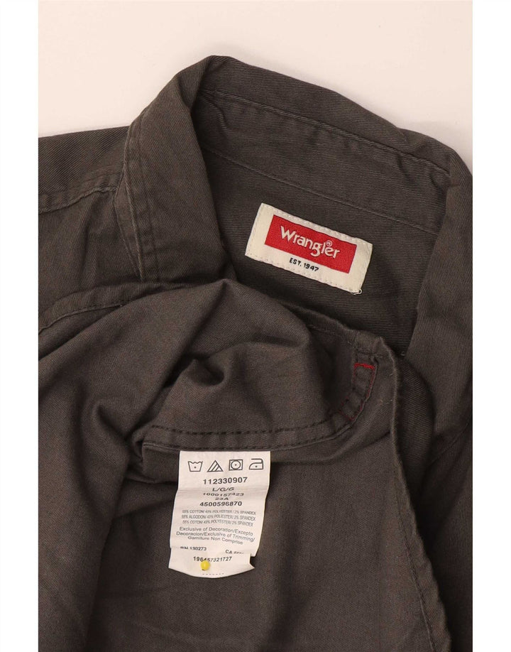 Wrangler Mens Short Sleeve Shirt Large Grey Cotton