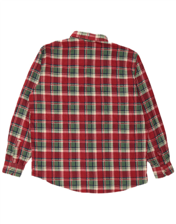 EUROPEAN PROJECT Mens Flannel Shirt Large Red Check Cotton