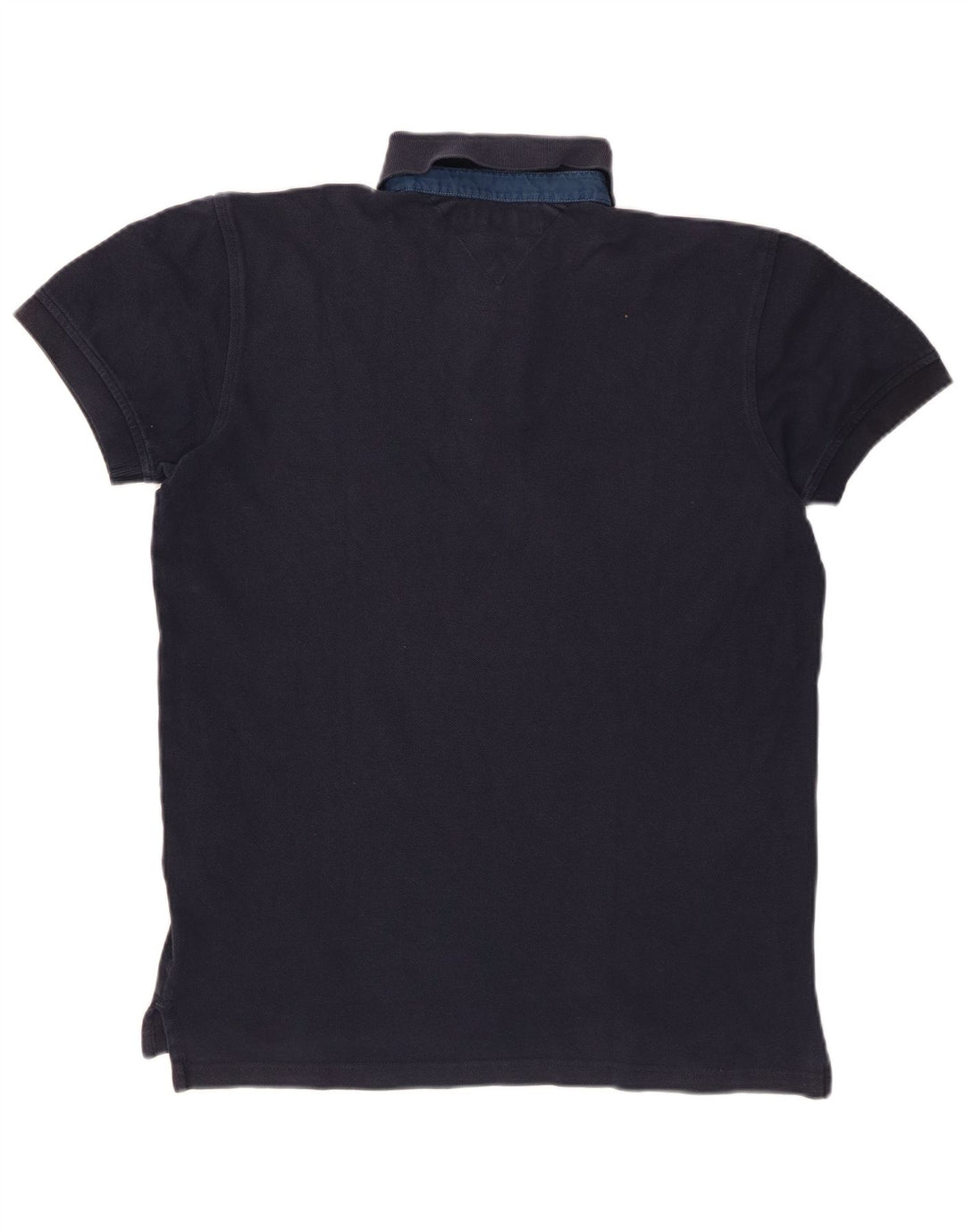TOMMY HILFIGER Mens Polo Shirt Small Navy Blue Cotton