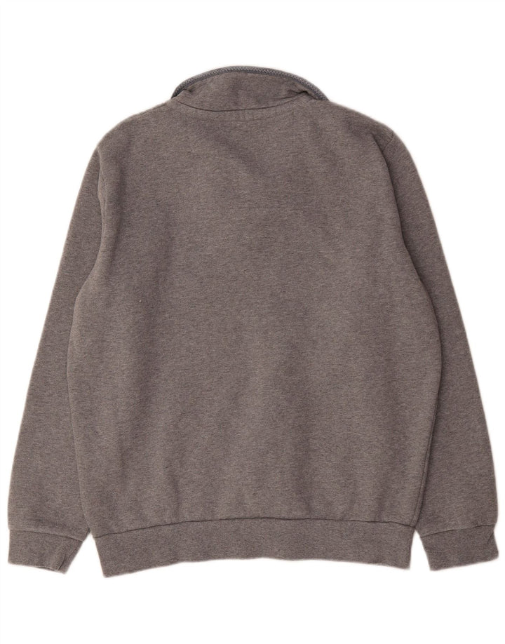 Crew Clothing Mens Zip Neck Sweatshirt Jumper Large Grey Cotton