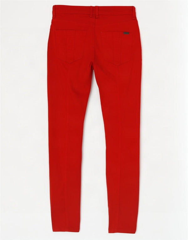Burberry Womens BRIT Skinny Casual Trousers W28 L31 Red Cotton