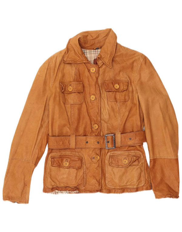 Vintage Womens Leather Jacket IT 46 Large Brown Leather