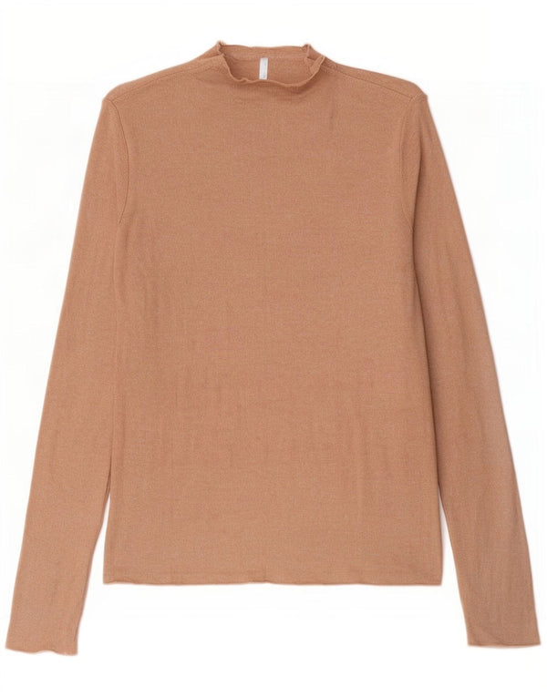 Zara Womens Blouse Top UK 14 Medium Beige Viscose