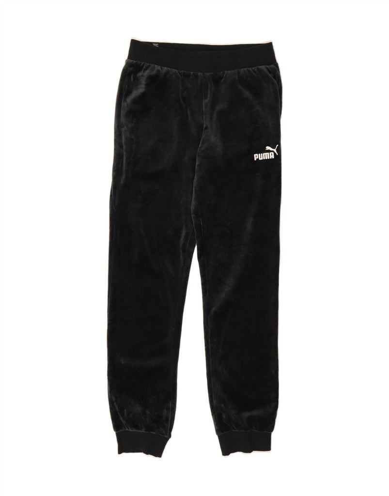 PUMA Womens Velvet Tracksuit Trousers Joggers UK 8 Small Navy Blue Cotton Vintage Puma and Second-Hand Puma from Messina Hembry 
