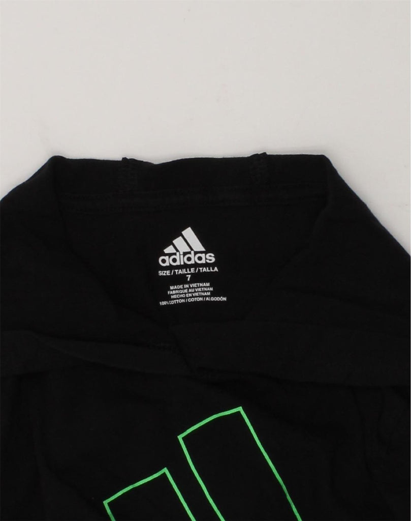 ADIDAS Boys Graphic Hoodie Jumper 6-7 Years Black Cotton | Vintage Adidas | Thrift | Second-Hand Adidas | Used Clothing | Messina Hembry 