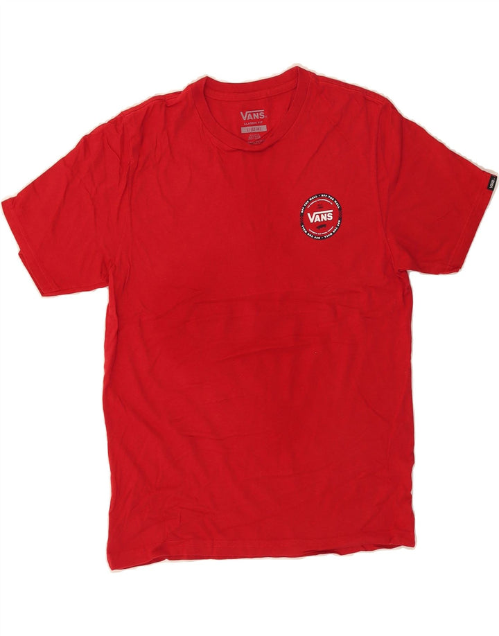 VANS Boys Graphic T-Shirt Top 12-13 Years Red Cotton Vintage Vans and Second-Hand Vans from Messina Hembry 