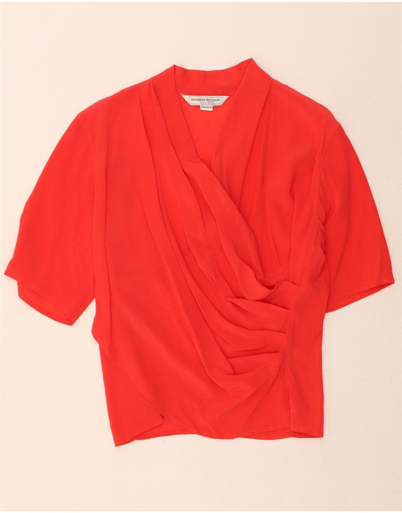 MARINA RINALDI Womens Blouse Top Size 19 Small Red Silk Vintage Marina Rinaldi and Second-Hand Marina Rinaldi from Messina Hembry 