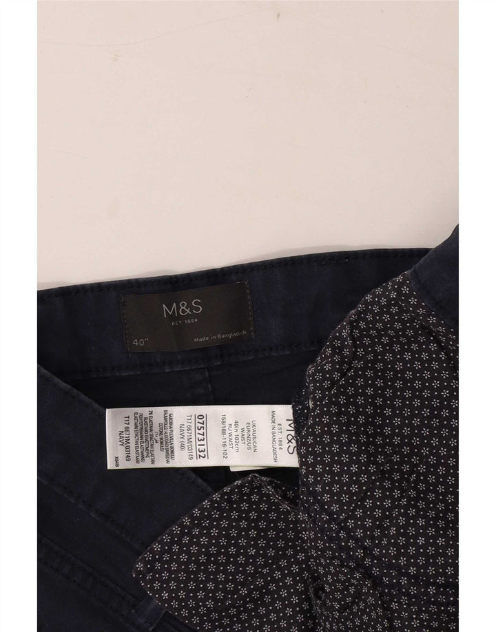 Marks & Spencer Mens Casual Shorts W40 XL Navy Blue Cotton