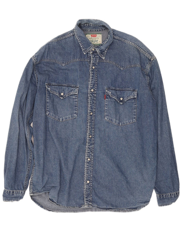 LEVI'S Mens Denim Shirt Large Blue