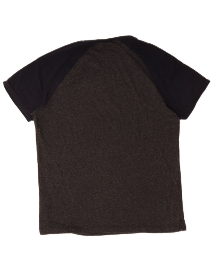 French Connection Mens T-Shirt Top Medium Grey Colourblock Cotton