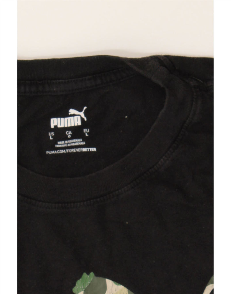 PUMA Mens Graphic T-Shirt Top Large Black Vintage Puma and Second-Hand Puma from Messina Hembry 