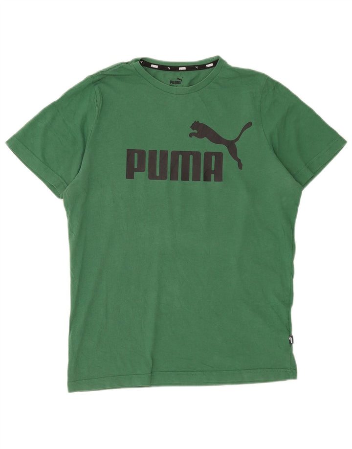 Puma Mens Graphic T-Shirt Top Small Green Cotton