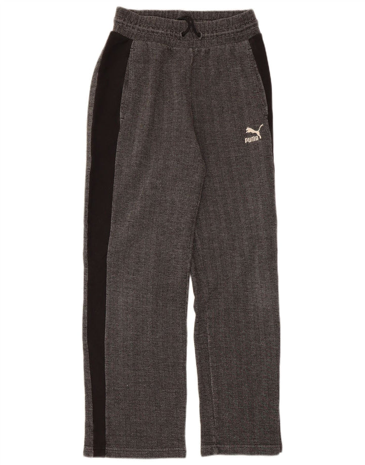 PUMA Womens Tracksuit Trousers UK 10 Small  Grey Herringbone