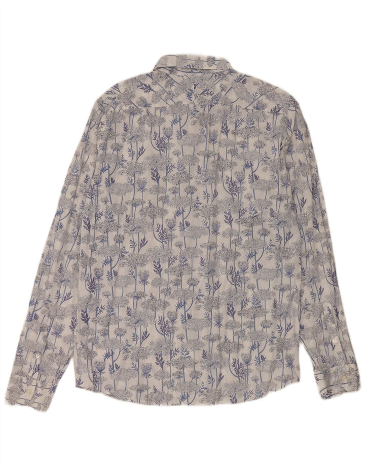 Robert Friedman Mens Shirt Large Blue Floral Cotton