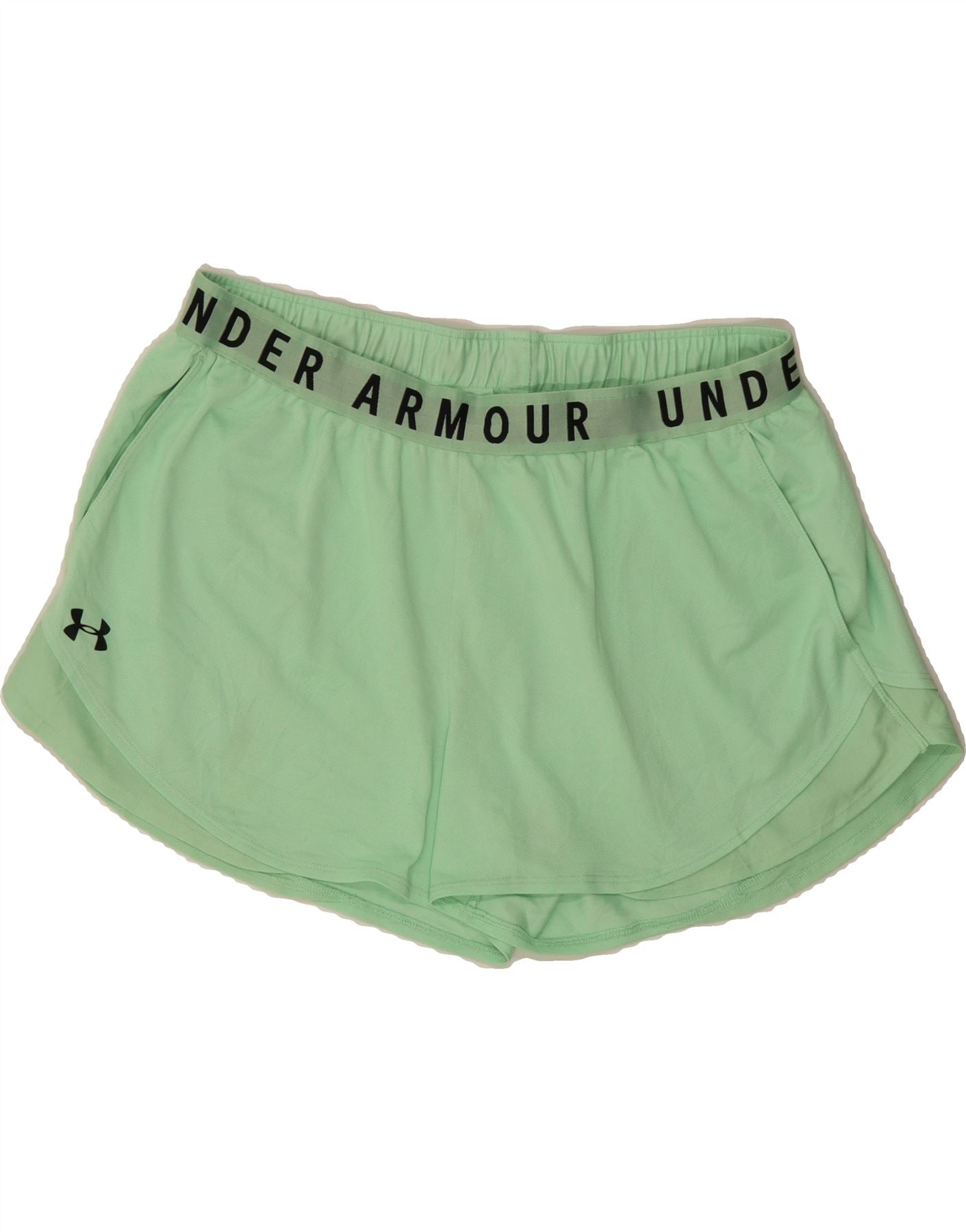 UNDER ARMOUR Womens Graphic Sport Shorts UK 18 XL Green Polyester