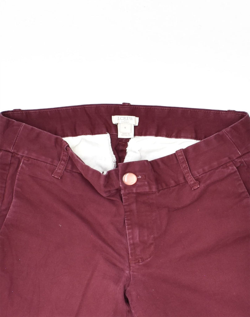 J. CREW Womens Stretch Slim Cropped Trousers W28 L26 Burgundy Cotton | Vintage J. Crew | Thrift | Second-Hand J. Crew | Used Clothing | Messina Hembry 