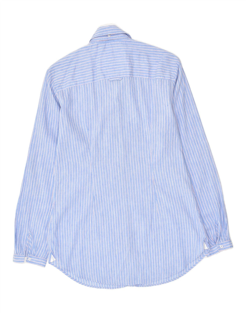 MASSIMO DUTTI Womens Pullover Shirt EU 40 Medium Blue Pinstripe | Vintage Massimo Dutti | Thrift | Second-Hand Massimo Dutti | Used Clothing | Messina Hembry 