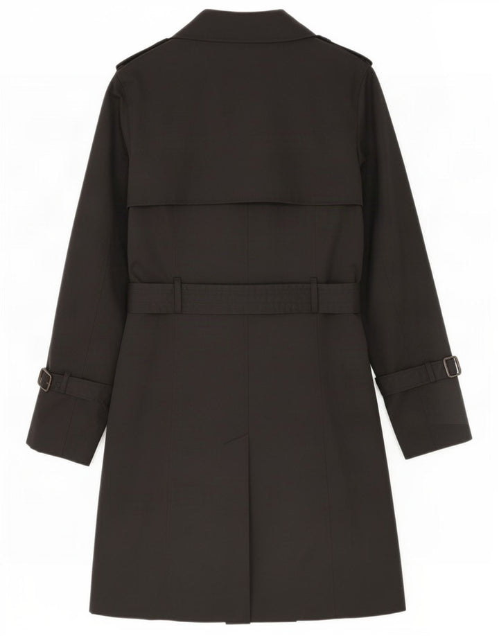 Marks & Spencer Womens Trench Coat UK 16 Large Black Cotton