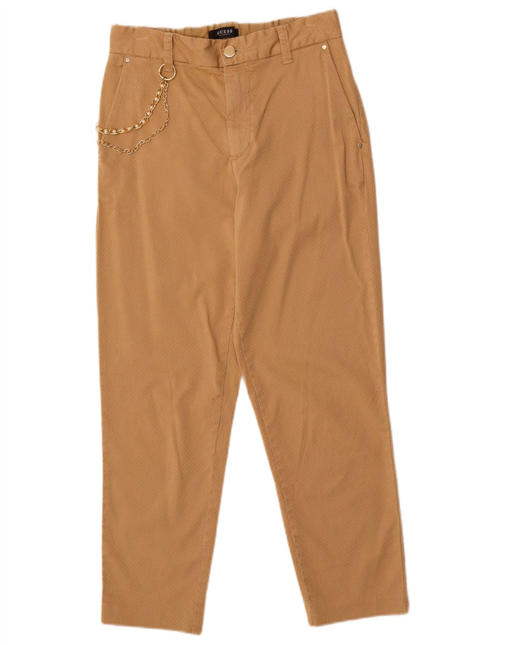 GUESS Womens Straight Cropped Trousers W27 L25 Beige