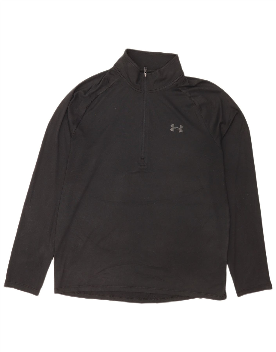Under Armour Mens Zip Neck Pullover Tracksuit Top Medium Black