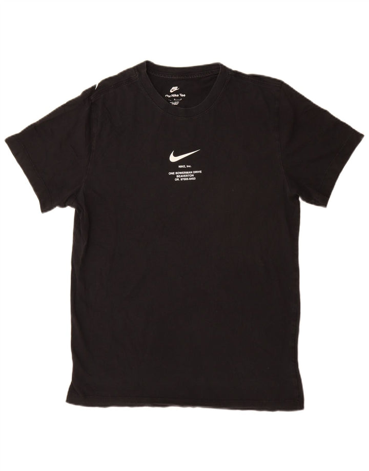 Nike Mens Graphic T-Shirt Top Medium Black Cotton