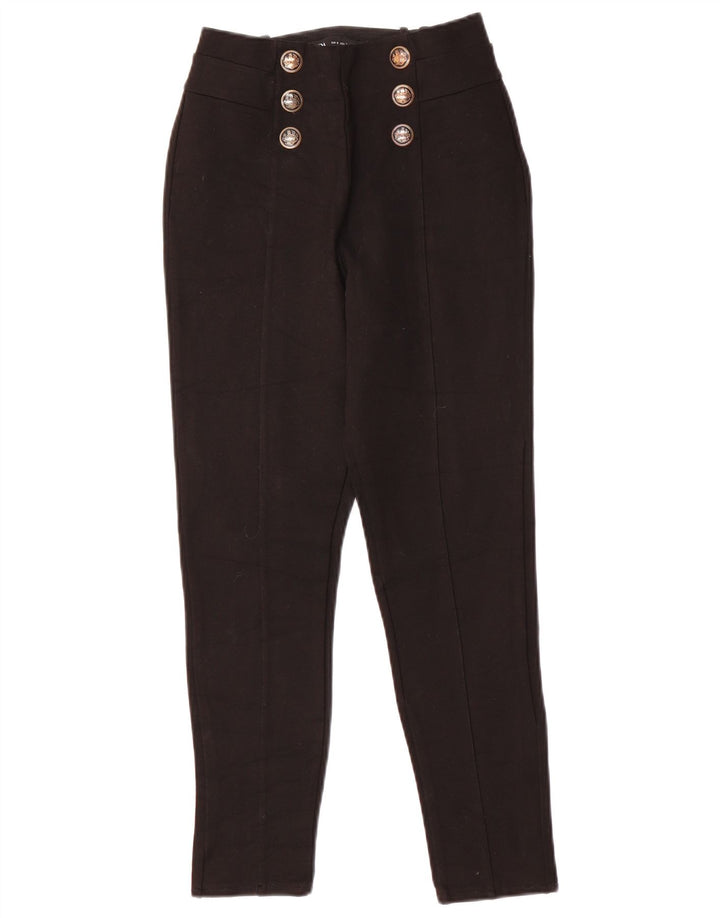 Zara Womens Slim Casual Trousers Small W26 L24 Black