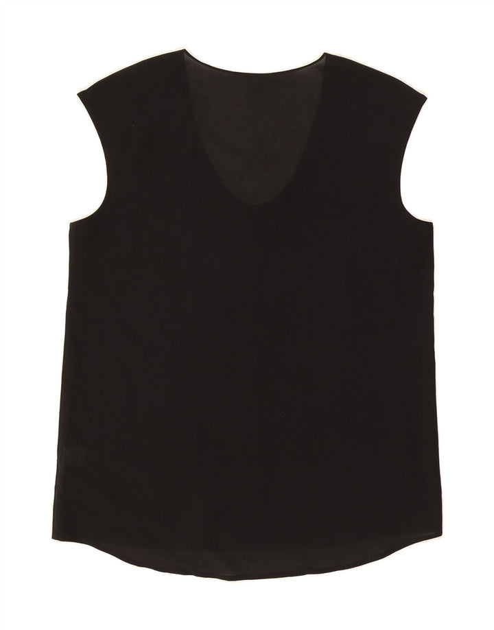 J. CREW Womens Sleeveless Blouse Top US 8 Medium Black Polyester Vintage J. Crew and Second-Hand J. Crew from Messina Hembry 