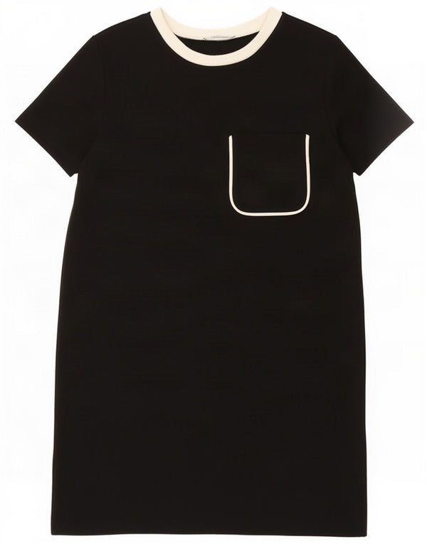Zara Womens Trafaluc T-Shirt Dress UK 12 Medium Black Colourblock Cotton