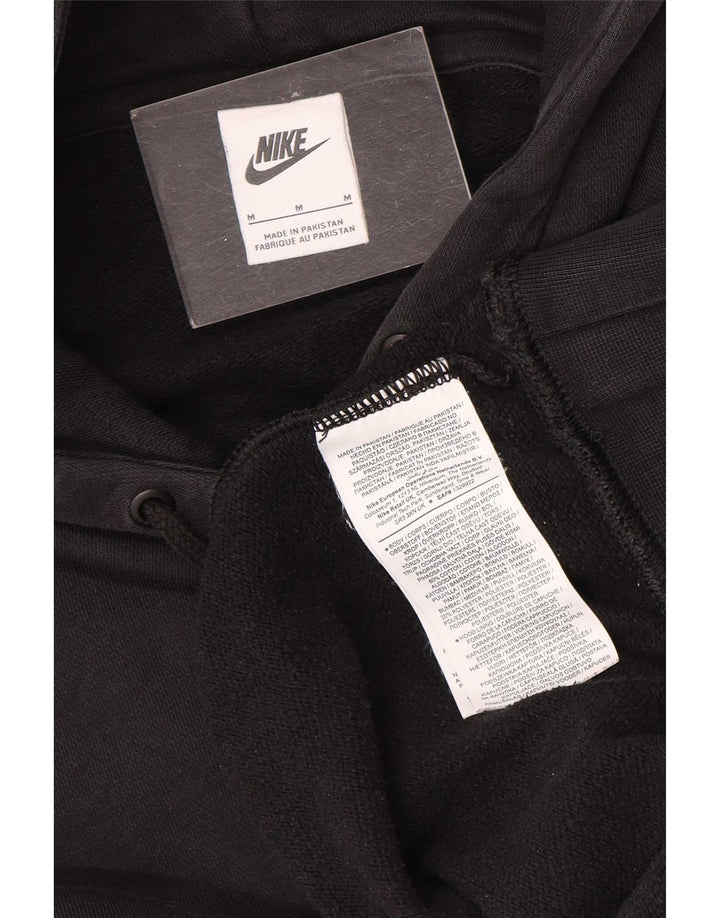 Nike Womens Oversized Hoodie Jumper UK 14 Medium Black Cotton