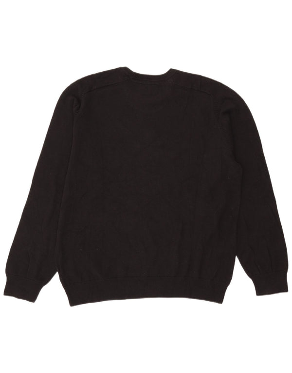 Farah Mens Modern Fit Crew Neck Jumper Sweater 3XL Black Cotton