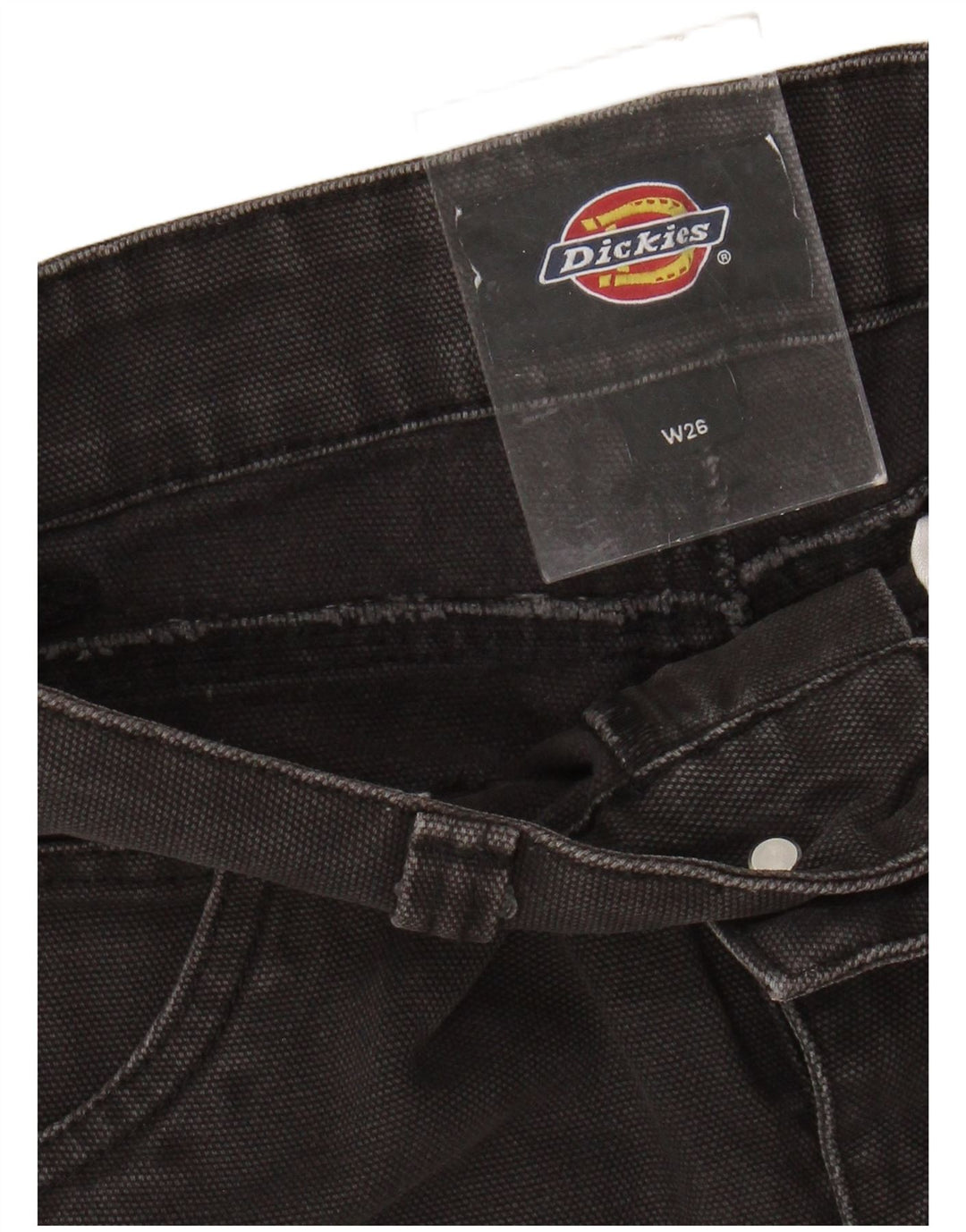 Dickies Womens High Waist Cargo Shorts W26 Small Black Cotton
