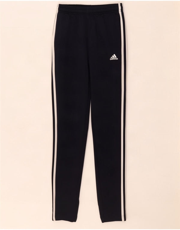 Adidas Boys Tracksuit Trousers 11-12 Years Navy Blue Polyester