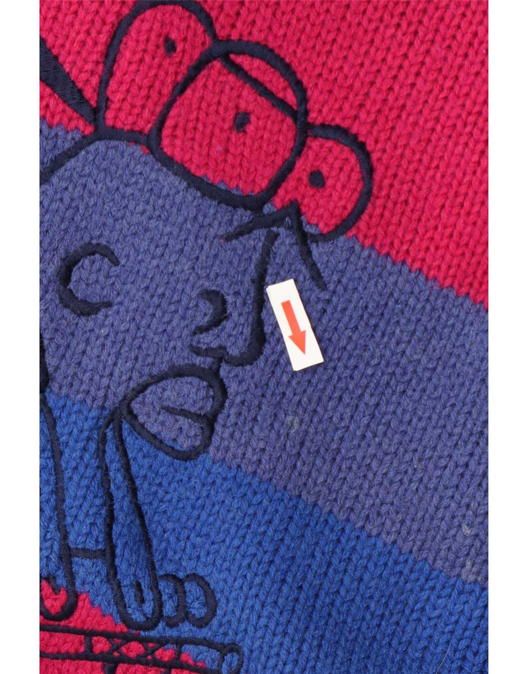 Vintage Mens Graphic Crew Neck Jumper Sweater Large Multicoloured Striped