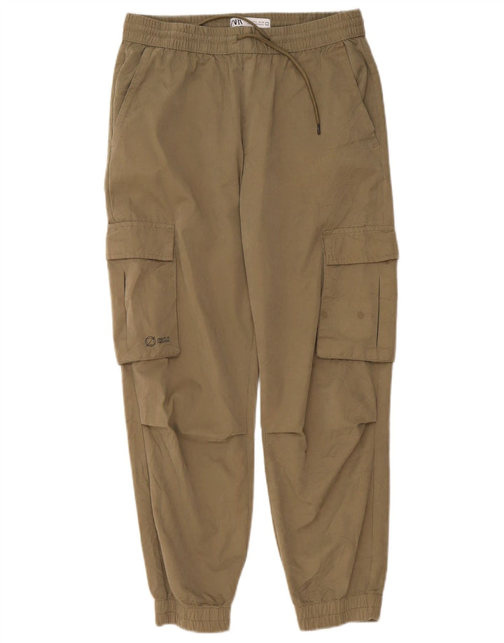Zara Womens Joggers Cargo Trousers Small W30 L25 Khaki