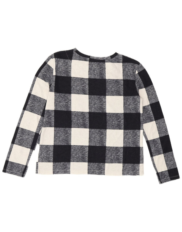 Marks & Spencer Womens Top Long Sleeve UK 8 Small Navy Blue Polyester