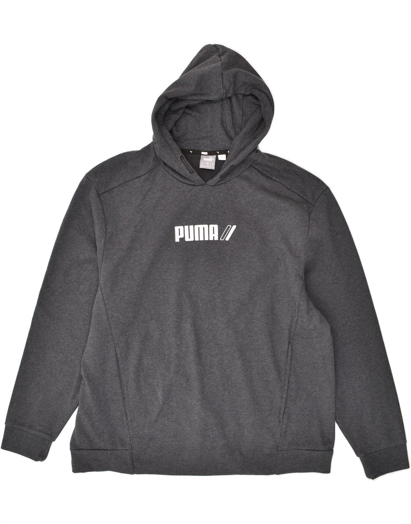 PUMA Mens Graphic Hoodie Jumper 2XL Grey Cotton | Vintage Puma | Thrift | Second-Hand Puma | Used Clothing | Messina Hembry 