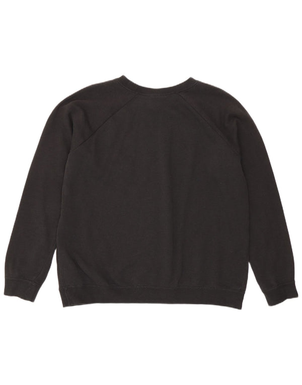 Nike Womens Graphic Sweatshirt Jumper UK 16 Large Black Cotton