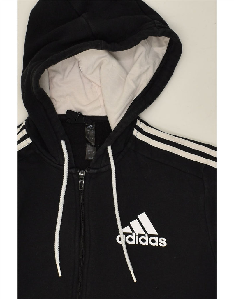 ADIDAS Mens Zip Hoodie Sweater Small Black Cotton | Vintage Adidas | Thrift | Second-Hand Adidas | Used Clothing | Messina Hembry 