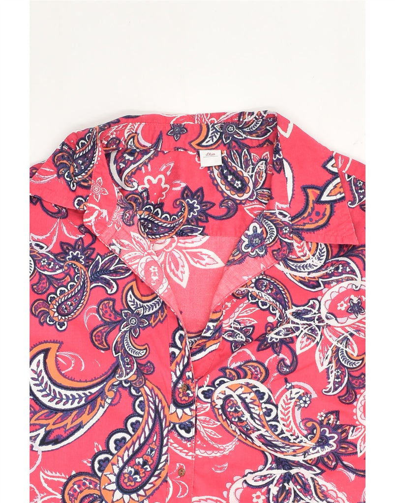 S.OLIVER Womens Shirt UK 14 Large  Pink Paisley Cotton | Vintage S.Oliver | Thrift | Second-Hand S.Oliver | Used Clothing | Messina Hembry 