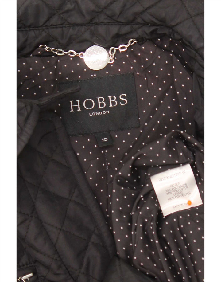 Hobbs Womens Quilted Windbreaker Coat UK 10 Small Black Nylon
