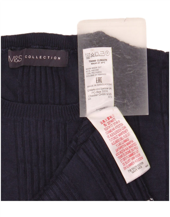 MARKS & SPENCER Womens Crew Neck Jumper Sweater UK 14 Large Navy Blue